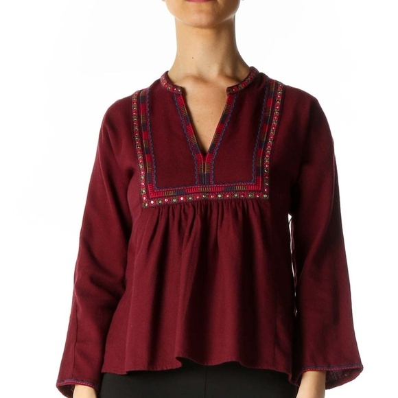 Madewell Red Solid Casual Blouse - Picture 4 of 4